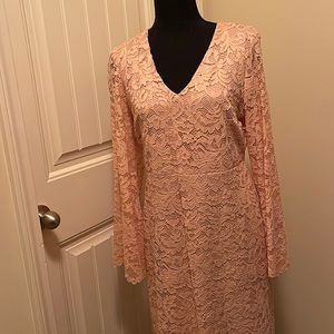 Pink lace semi formal dress made by Ivanna Trump